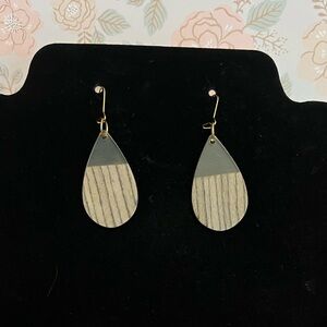 Wood & Clear Resin Earrings, Handmade